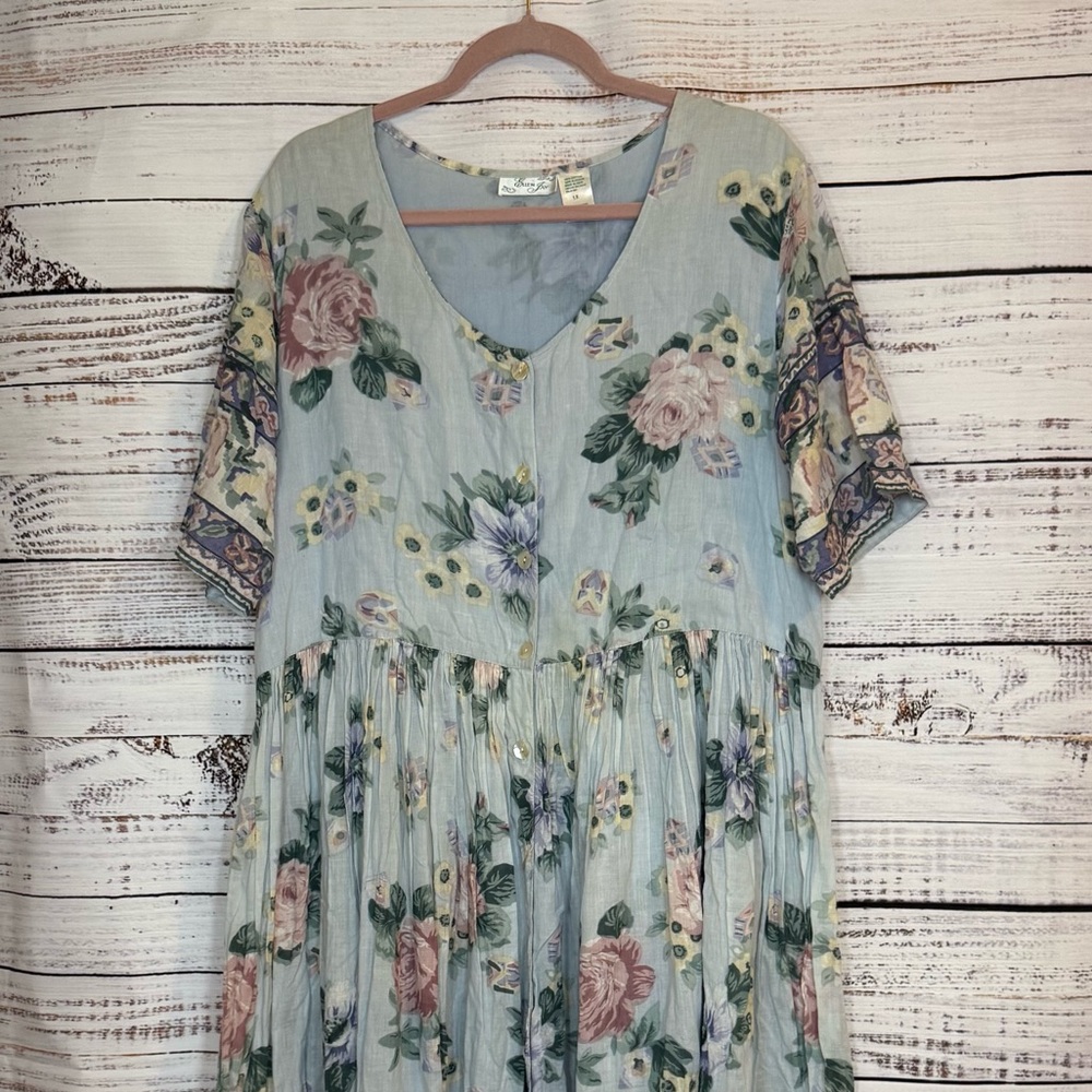 Vintage Cotton Midi Floral Dress